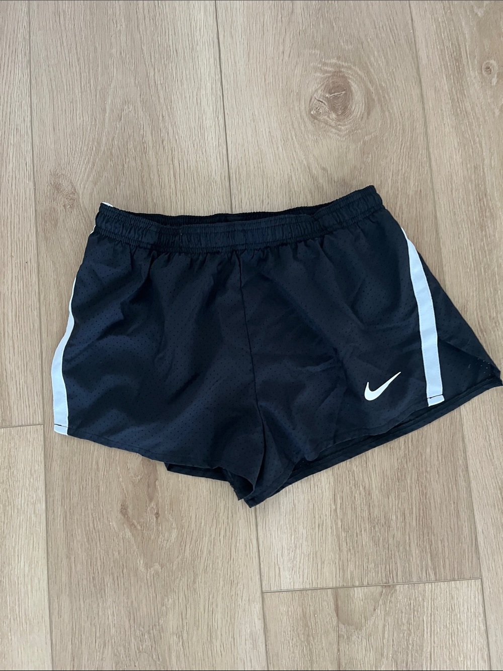 Nike Black Women's Athletic Shorts with White Side Panels
